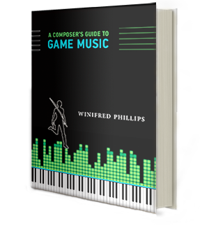 From the article by Winifred Phillips (composer of video game music) - depiction of the book cover of A COMPOSER'S GUIDE TO GAME MUSIC.