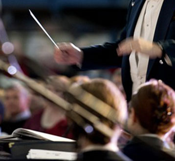 The conductor of an orchestra