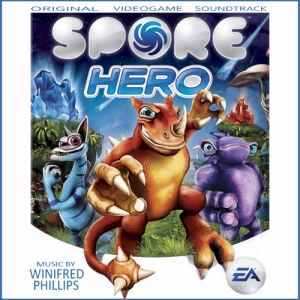 The official soundtrack cover art for the Spore Hero video game from Electronic Arts, music composed by award-winning video game composer Winifred Phillips.