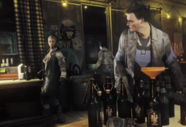 In a scene from Homefront: The Revolution, a group of resistance fighters are surprised by an enemy raid (picture from the article about game music suspense, by video game composer Winifred Phillips)