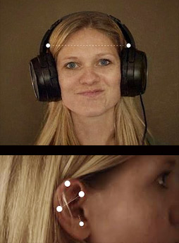 Image illustrating the head/torso calibration of the OSSIC X, from the article by award-winning game music composer Winifred Phillips