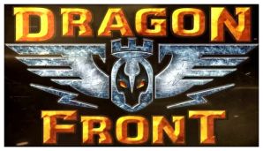 A depiction of the official logo of the Dragon Front VR game -- in an article written for video game composers, Winifred Phillips (video game composer) explores the role of music in projects for VR projects.