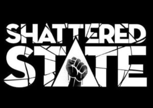 From the article discussing Virtual Presence (by video game composer Winifred Phillips), this image depicts the logo of the virtual reality game Shattered State.