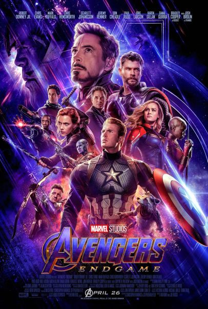 The famous faces of Avengers Endgame depicted in the official poster (an illustration from the article by video game composer Winifred Phillips)