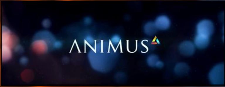 An image of the text logo for the "Animus" concept from the Assassin's Creed video game franchise, from the article by composer Winifred Phillips.