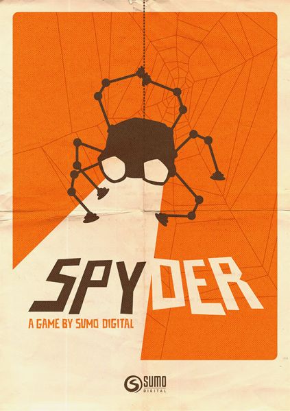 The poster art for the Spyder video game, developed by Sumo Digital, with music composed by award-winning video game composer Winifred Phillips.